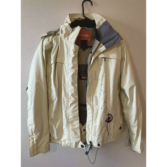 SESSIONS Jackets & Blazers - Sessions Ridge Series Women’s Cream Hooded Snowboarding Jacket - Medium